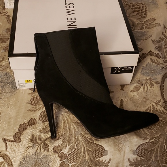 Nine west black suede booties black - Picture 2 of 6